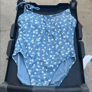 Shade & Shore Blue Floral Swimsuit